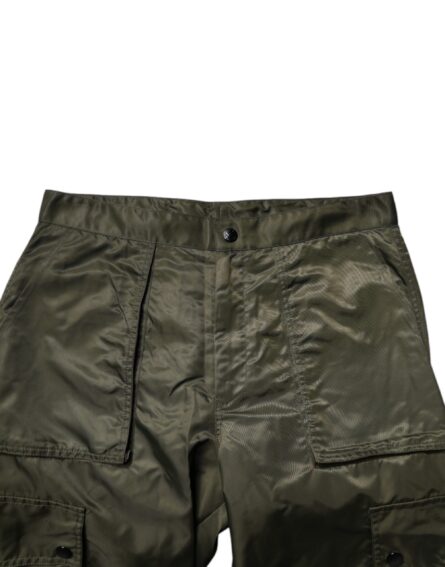 Dark Green Nylon Cargo Pants - Image 5
