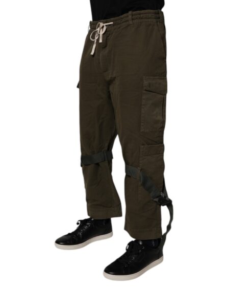 Brown Cotton Stretch Cargo Pants - Image 3