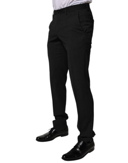 Black Polyester Tapered Formal Men Dress Pants - Image 3