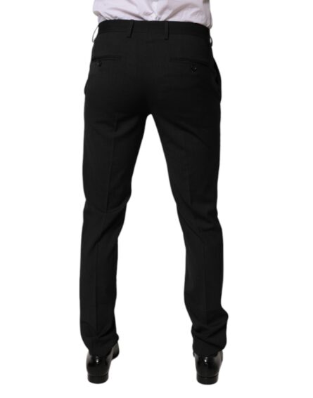 Black Polyester Tapered Formal Men Dress Pants - Image 4