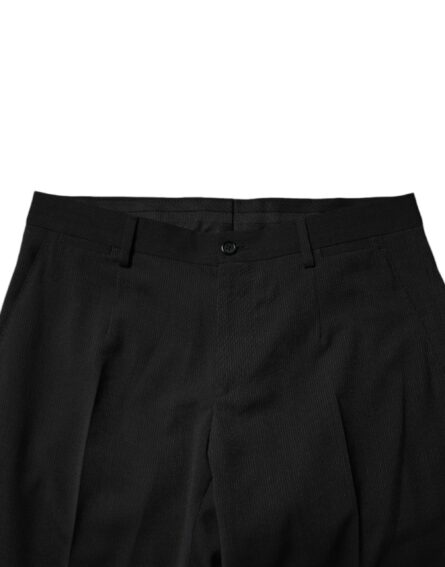 Black Polyester Tapered Formal Men Dress Pants - Image 5