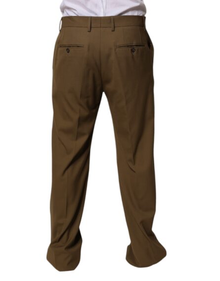 Brown Wool Straight Formal Dress Pants - Image 4