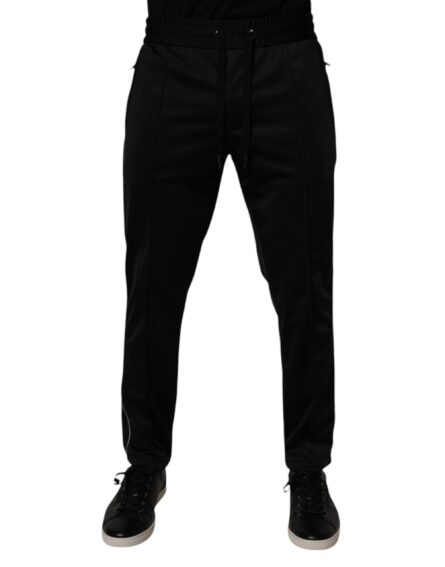 Black Polyester Men Jogger Sweatpants Pants - Image 2