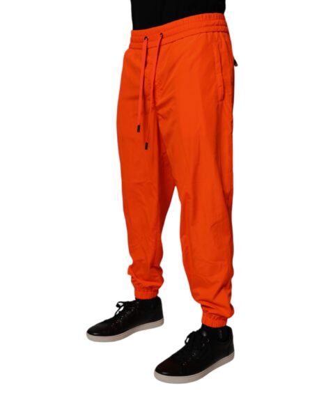 Orange Polyester Men Jogger Sweatpants Pants - Image 3