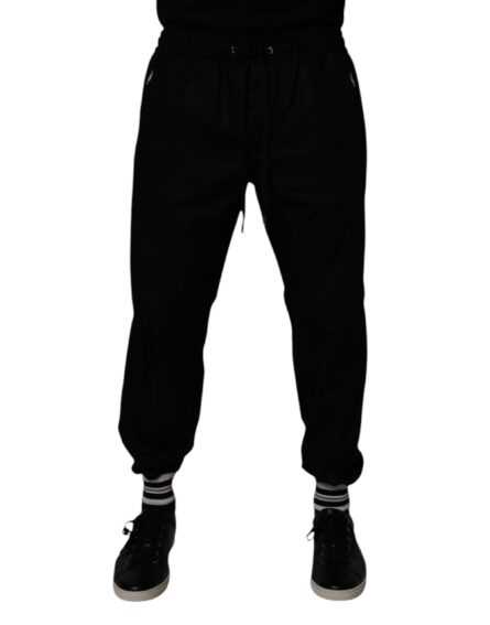Black Cotton Men Jogger Sweatpants Pants - Image 2
