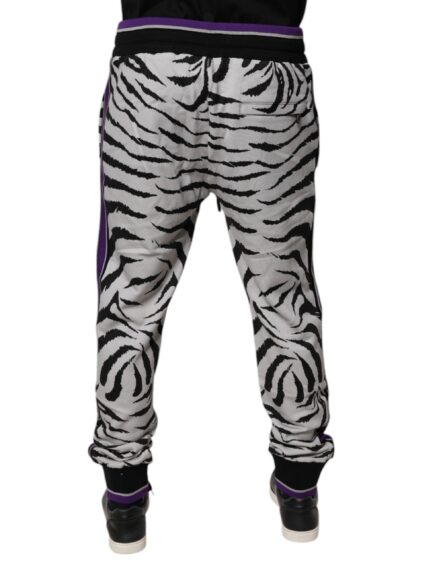 Black White Zebra Men Jogger Sweatpants Pants - Image 4