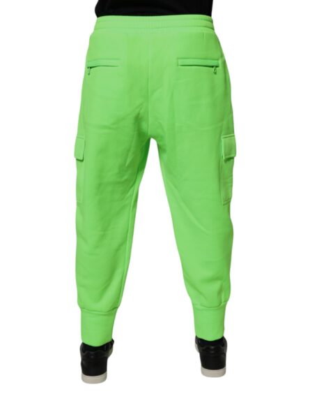 Neon Green Cargo Jogger Men Sweatpants Pants - Image 4