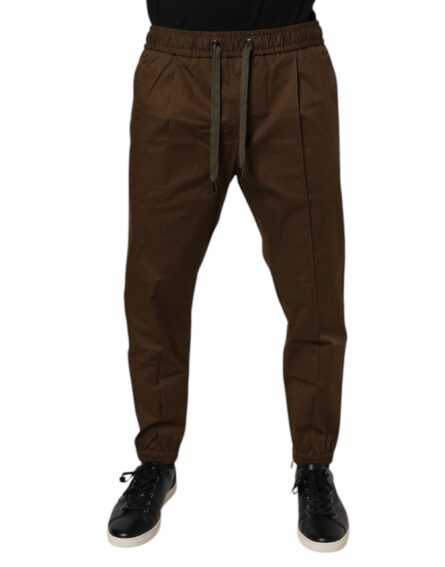 Brown Cotton Stretch Jogger Sweatpants Pants - Image 2
