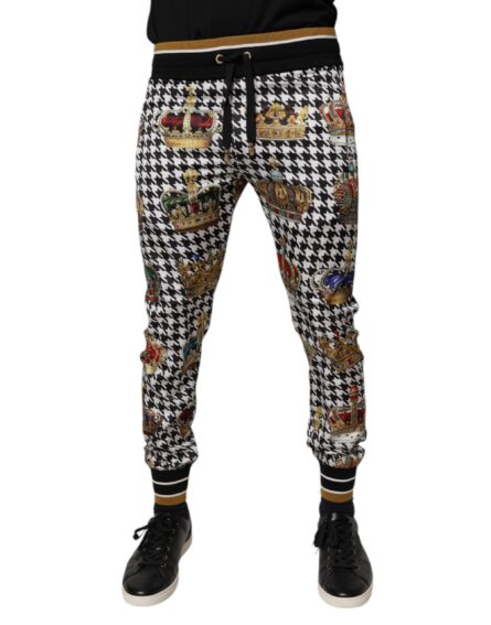 Multicolor Houndstooth Crown Men Sweatpants Pants - Image 2