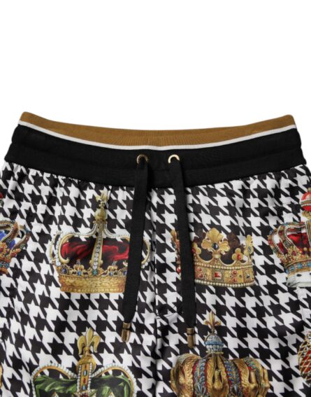 Multicolor Houndstooth Crown Men Sweatpants Pants - Image 5