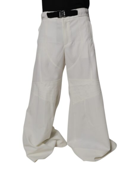 White Mid Waist Wide Leg Pants - Image 2