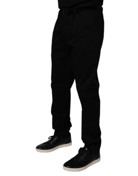 Black Cotton Men Skinny Dress Formal Pants - Image 3