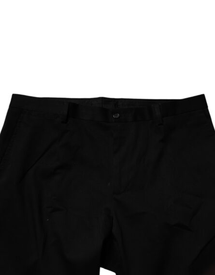 Black Cotton Men Skinny Dress Formal Pants - Image 5
