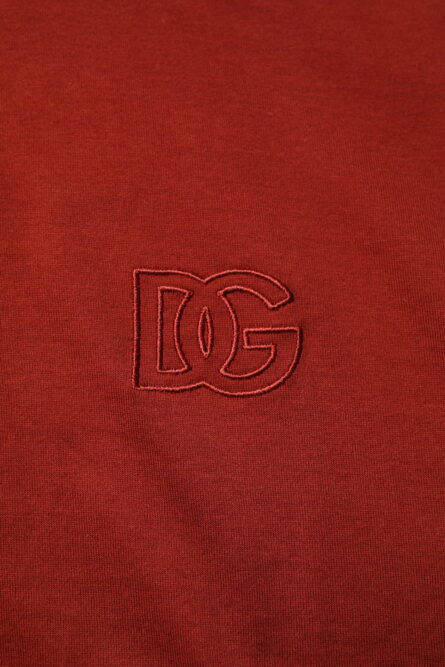 Red Cotton DG Logo Collared Men Polo T-shirt - Image 7