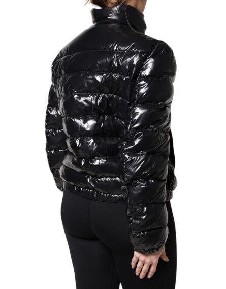 Black Logo Plaque Full Zip Puffer Jacket - Image 5