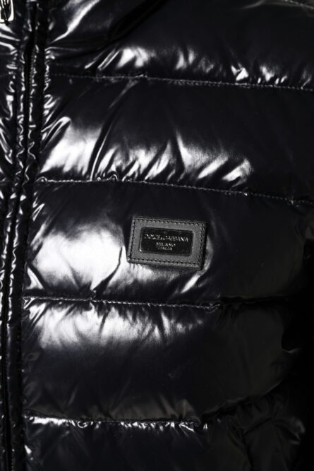 Black Logo Plaque Full Zip Puffer Jacket - Image 7