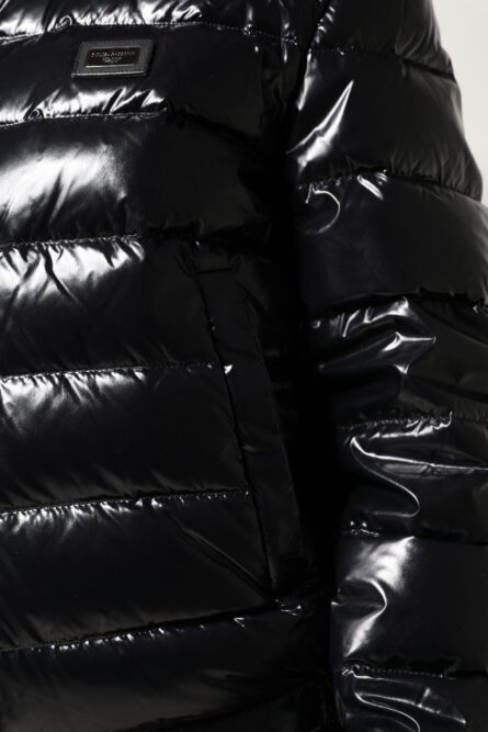 Black Logo Plaque Full Zip Puffer Jacket - Image 8