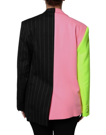 Multicolor Patchwork Embellished Coat Jacket - Image 2