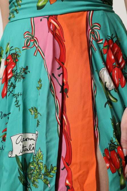 Multicolor Printed Silk Sleeveless Midi Dress - Image 8