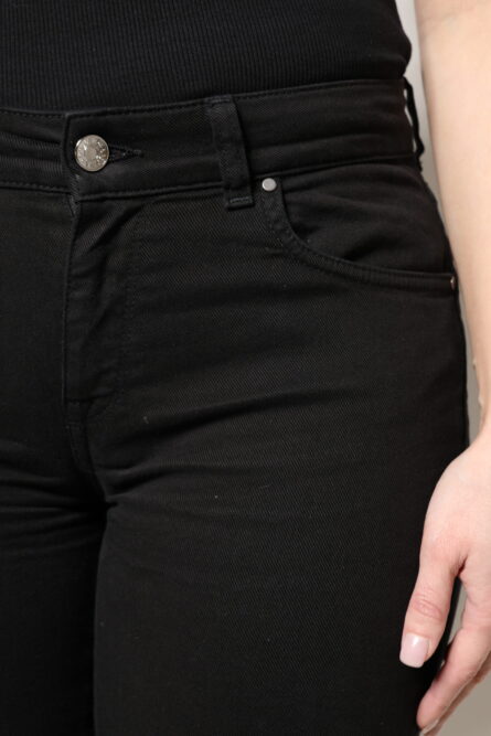 Black Cotton High Waist Skinny Denim Jeans - Image 5