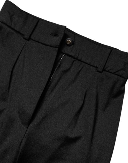 Black Nylon High Waist Slim Fit Pants - Image 6