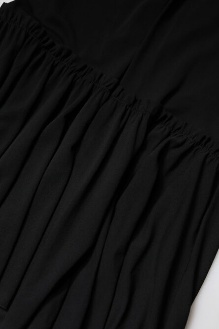Black Mermaid Cut High Waist Midi Skirt - Image 7