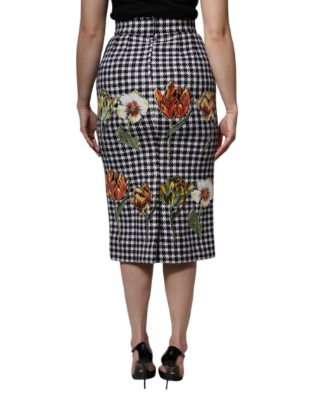Multicolor Floral Print High Waist Pencil Cut Skirt - Image 4