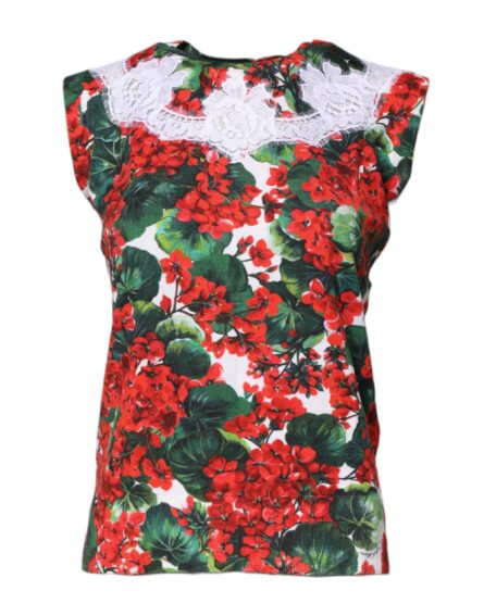 Multicolor Floral Lace Sleeveless Tank Top - Image 2