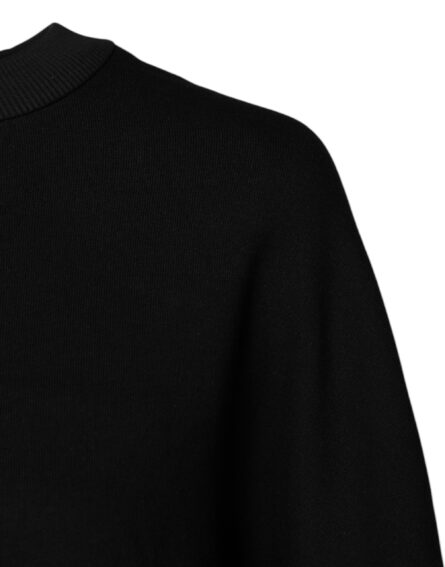 Black Cotton Crew Neck Sweatshirt Sweater - Image 3