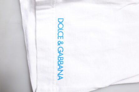 White Graphic Print Cotton Crew Neck T-shirt - Image 6
