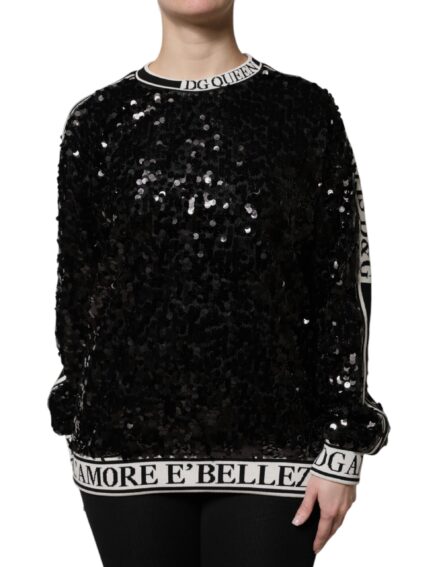 Black DG Queen Sequin Pullover Sweater - Image 2