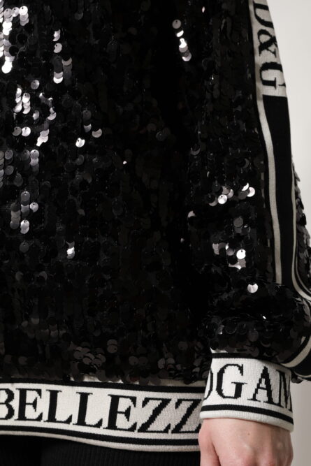 Black DG Queen Sequin Pullover Sweater - Image 6