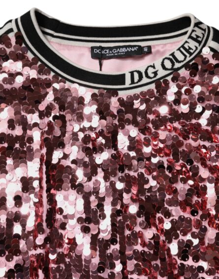Pink DG Queen Sequin Pullover Sweater - Image 7