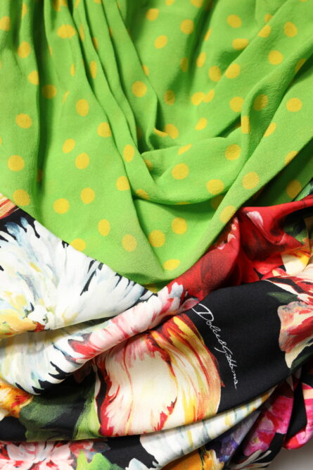 Multicolor Floral Patchwork Fitted Mini Dress - Image 8