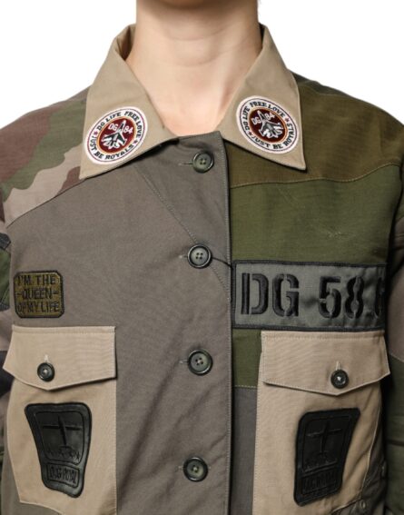 Military Green Cotton Button Down Jacket - Image 5