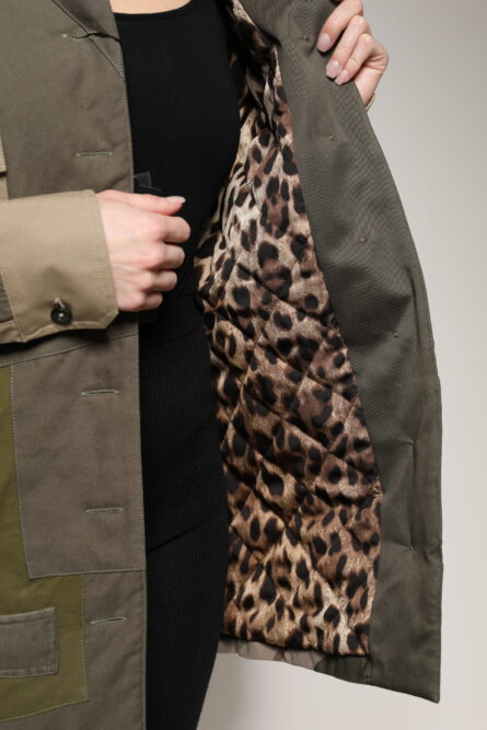 Military Green Cotton Button Down Jacket - Image 7