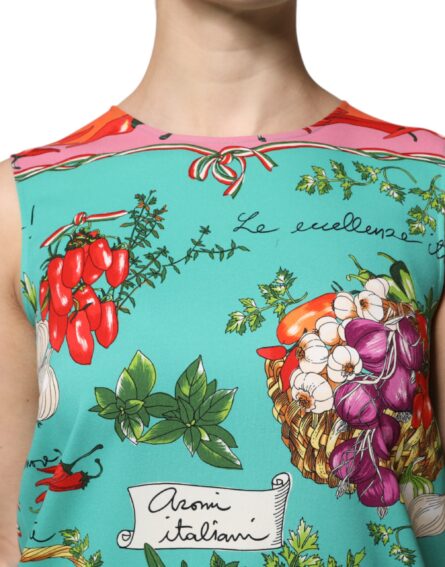 Multicolor Floral Silk Sleeveless Tank Top - Image 5