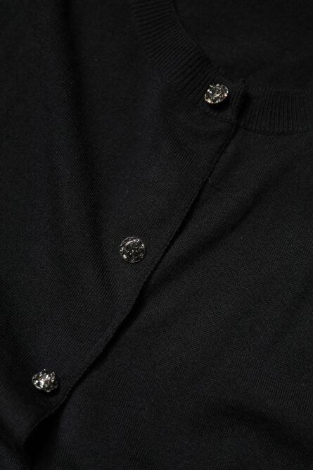 Black Button Down Short Sleeve Blouse Top - Image 8