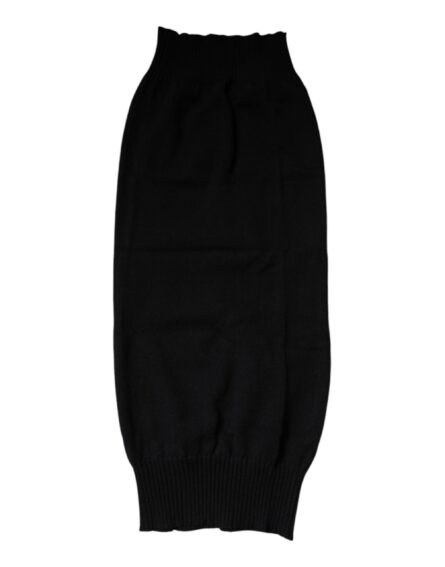 Black Cashmere Knitted Neck Warmer Foulard Scarf - Image 2