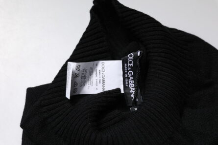 Black Cashmere Knitted Neck Warmer Foulard Scarf - Image 5