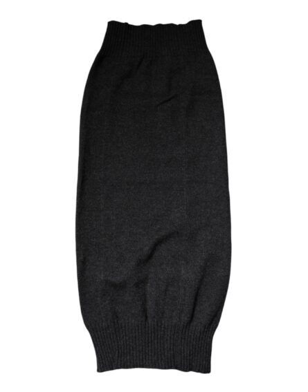 Black Cashmere Knitted Neck Warmer Foulard Scarf - Image 2