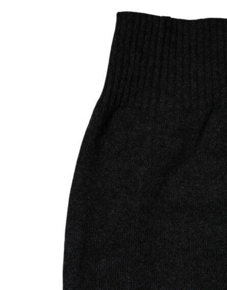 Black Cashmere Knitted Neck Warmer Foulard Scarf - Image 3