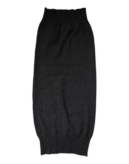 Black Cashmere Knitted Neck Warmer Foulard Scarf - Image 4