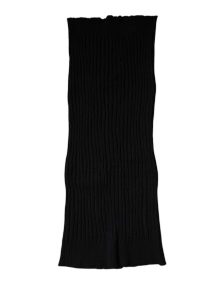 Black Cashmere Knitted Neck Warmer Foulard Scarf - Image 2