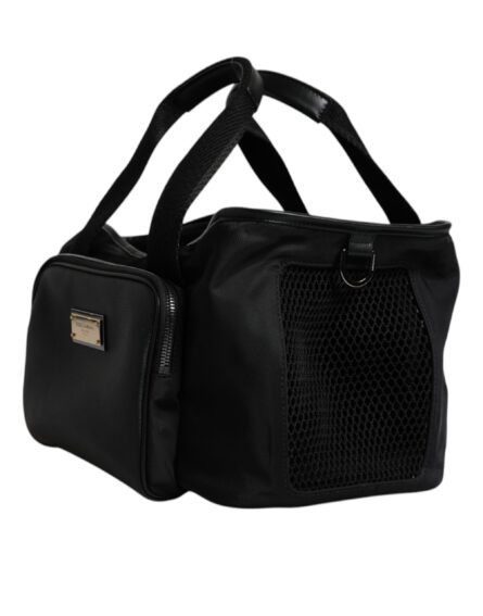 Black Shoulder Strap Pet Carry Logo Plaque Bag - Image 4