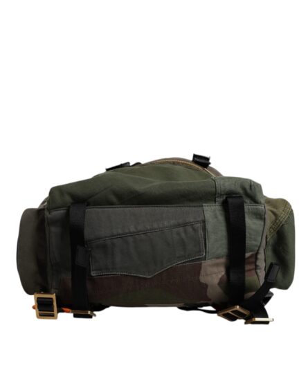 Military Green Patchwork Travel Backpack Bag - Image 6