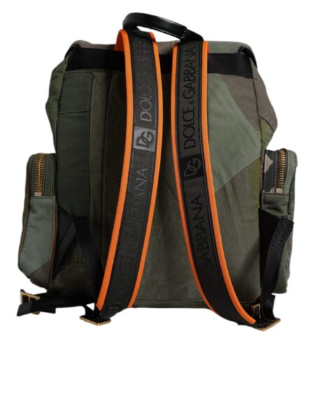 Military Green Patchwork Travel Backpack Bag - Image 4