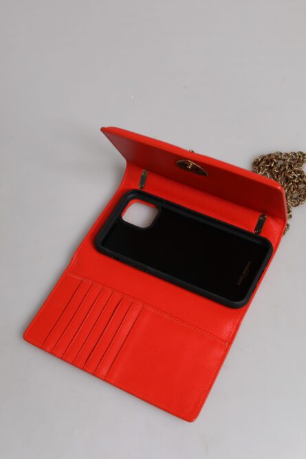 Red Quilted Devotion Crossbody Chain Phone Cover Bag - Image 8