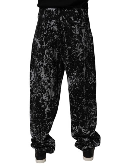 Black Tie Dye Cotton Straight Men Denim Jeans - Image 4