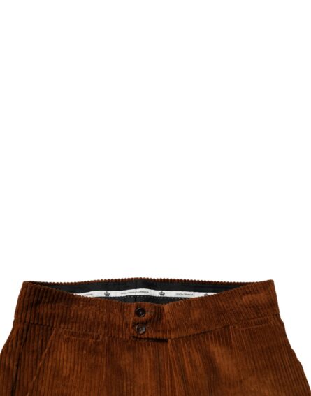 Dark Brown Corduroy Cotton Skinny Denim Jeans - Image 5